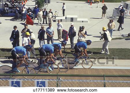Olympics, cyclists, velodrome, Atlanta, GA, Georgia, Italian team at the Cycling Invitational at the Velodrome, a Pre-Olympic Event, at Stone Mountain Park. View Large Photo Image Stock Photo - Olympics, cyclists, velodrome, Atlanta, GA, Georgia, Italian team at the Cycling Invitational at the Velodrome, a Pre-Olympic Event, at Stone Mountain Park.. Fotosearch