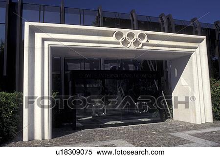 Stock Photography -  olympics, Switzerland, Lausanne, Ouchy, Vaud, The Headquarters of the International Olympic Committee in Lausanne.. Fotosearch