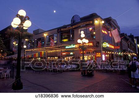 Ottawa, Canada, Ontario, Outdoor cafTs and restaurants along the street at Byward Market in the evening in Ottawa. View Large Photo Image Stock Photograph - Ottawa, Canada, Ontario, Outdoor cafTs and restaurants along the street at Byward Market in the evening in Ottawa.. Fotosearch
