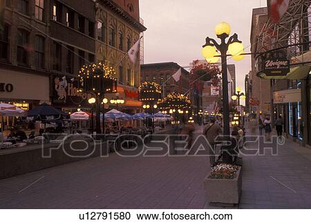 Ottawa, Canada, Ontario, Pedestrian street in downtown Ottawa in the evening. View Large Photo Image Stock Image - Ottawa, Canada, Ontario, Pedestrian street in downtown Ottawa in the evening.. Fotosearch