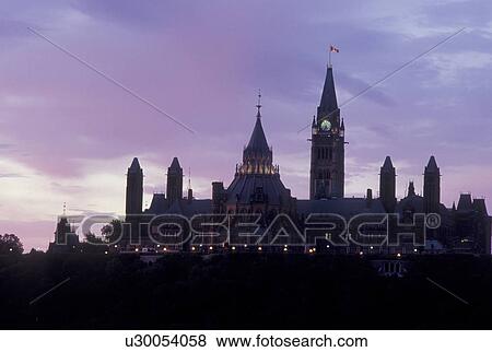 Ottawa, Ontario, Canada, Parliament Buildings in the evening on Parliament Hill. View Large Photo Image Stock Photo - Ottawa, Ontario, Canada, Parliament Buildings in the evening on Parliament Hill.. Fotosearch