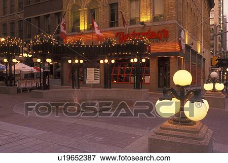 Ottawa, Ontario, Canada, Pedestrian street in downtown Ottawa in the evening. View Large Photo Image Stock Photo - Ottawa, Ontario, Canada, Pedestrian street in downtown Ottawa in the evening.. Fotosearch