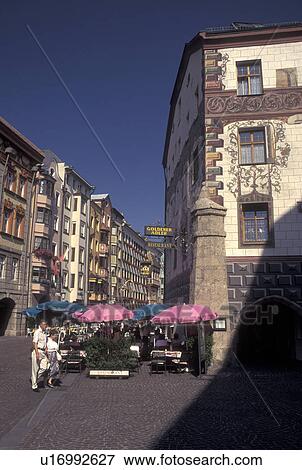outdoor cafT, Austria, Innsbruck, Tirol, Outdoor cafes along a cobbled pedestrian street in the city of Innsbruck. View Large Photo Image Stock Photo - outdoor cafT, Austria, Innsbruck, Tirol, Outdoor cafes along a cobbled pedestrian street in the city of Innsbruck.. Fotosearch