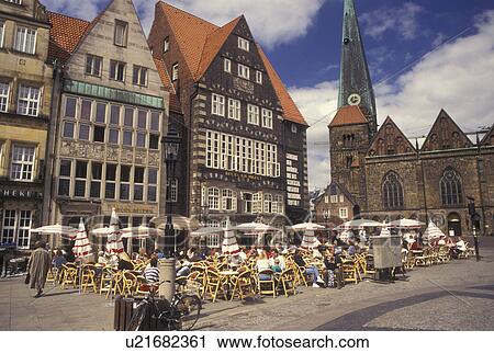outdoor cafT, Bremen, Germany, Europe, Outdoor cafTs Am Markt in downtown Bremen. View Large Photo Image Stock Image - outdoor cafT, Bremen, Germany, Europe, Outdoor cafTs Am Markt in downtown Bremen.. Fotosearch