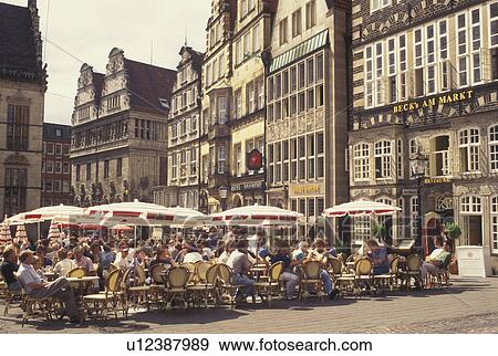 outdoor cafT, Bremen, Germany, Europe, Outdoor cafTs Am Markt in downtown Bremen. View Large Photo Image Stock Photo - outdoor cafT, Bremen, Germany, Europe, Outdoor cafTs Am Markt in downtown Bremen.. Fotosearch