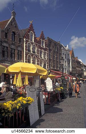 outdoor cafT, Brugge, Belgium, Bruges, West-Vlaanderen, Europe, CafTs and restaurants along the Markt in downtown Bruges. View Large Photo Image Picture - outdoor cafT, Brugge, Belgium, Bruges, West-Vlaanderen, Europe, CafTs and restaurants along the Markt in downtown Bruges.. Fotosearch