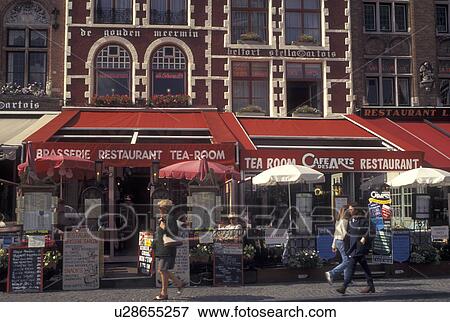 outdoor cafT, Brugge, Belgium, Bruges, West-Vlaanderen, Europe, CafTs and restaurants along the Markt in downtown Bruges. View Large Photo Image Stock Photo - outdoor cafT, Brugge, Belgium, Bruges, West-Vlaanderen, Europe, CafTs and restaurants along the Markt in downtown Bruges.. Fotosearch