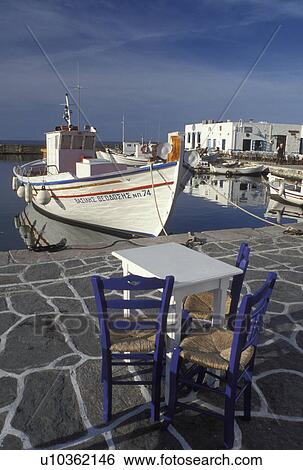 outdoor cafT, Paros, Naoussa, Greece, Greek Islands, Cyclades, Europe, Outdoor cafT on the waterfront on Naoussa Harbor on Paros Island on the Aegean Sea. View Large Photo Image Stock Photograph - outdoor cafT, Paros, Naoussa, Greece, Greek Islands, Cyclades, Europe, Outdoor cafT on the waterfront on Naoussa Harbor on Paros Island on the Aegean Sea.. Fotosearch