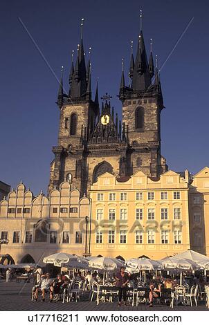 outdoor cafT, Prague, Czech Republic, Praha, Central Bohemia, Outdoor cafT and Tyn Church in Old Town Square in the city of Prague. View Large Photo Image Stock Image - outdoor cafT, Prague, Czech Republic, Praha, Central Bohemia, Outdoor cafT and Tyn Church in Old Town Square in the city of Prague.. Fotosearch