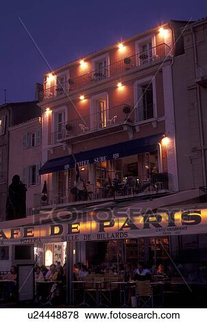 outdoor cafT, St. Tropez, France, Cote d' Azur, Provence, Var, Europe, Outdoor cafes along the waterfront in Saint Tropez in the evening on the Mediterranean Sea. View Large Photo Image Stock Photo - outdoor cafT, St. Tropez, France, Cote d' Azur, Provence, Var, Europe, Outdoor cafes along the waterfront in Saint Tropez in the evening on the Mediterranean Sea.. Fotosearch