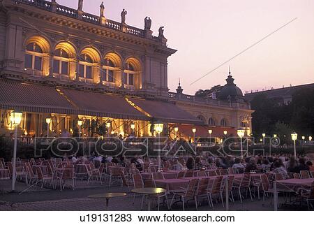 outdoor restaurant, cafT, Vienna, Austria, Wien, Outdoor restaurant at Kursalon in City Park in Vienna in the evening. View Large Photo Image Stock Image - outdoor restaurant, cafT, Vienna, Austria, Wien, Outdoor restaurant at Kursalon in City Park in Vienna in the evening.. Fotosearch