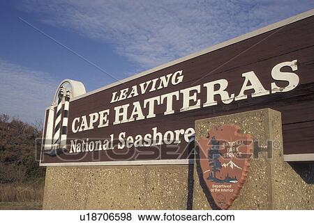 Outer Banks, NC, North Carolina, Cape Hatteras National Seashore exit sign in the Outer Banks of North Carolina. View Large Photo Image Stock Photo - Outer Banks, NC, North Carolina, Cape Hatteras National Seashore exit sign in the Outer Banks of North Carolina.. Fotosearch