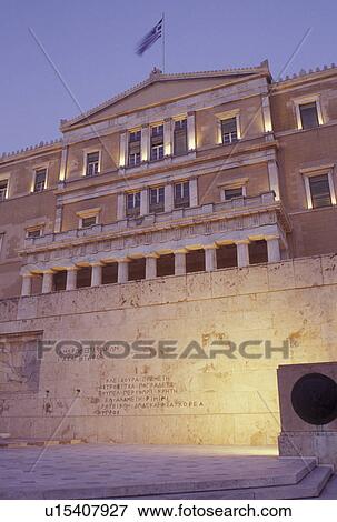 Parliament, Athens, Greece, Europe, House of the Greek Parliament at Plateia Syntagmatos (Constitution Square) in the evening in downtown Athens. View Large Photo Image Stock Photo - Parliament, Athens, Greece, Europe, House of the Greek Parliament at Plateia Syntagmatos (Constitution Square) in the evening in downtown Athens.. Fotosearch