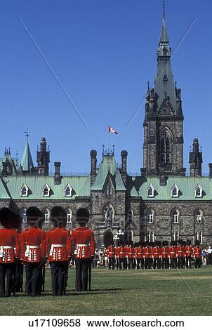 Parliament, Ottawa, Ontario, Canada, Changing of the Guard on the lawn of Parliament Hill in the capital city of Ottawa. View Large Photo Image Stock Photo - Parliament, Ottawa, Ontario, Canada, Changing of the Guard on the lawn of Parliament Hill in the capital city of Ottawa.. Fotosearch