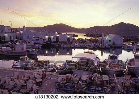 Paros, Greece, Greek Islands, Naoussa, Cyclades, Europe, Waterfront on Naoussa Harbor on Paros Island on the Aegean Sea. View Large Photo Image Stock Image - Paros, Greece, Greek Islands, Naoussa, Cyclades, Europe, Waterfront on Naoussa Harbor on Paros Island on the Aegean Sea.. Fotosearch