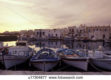 Paros, Greece, Greek Islands, Naoussa, Cyclades, Europe, Fishing boats docked in Naoussa Harbor on Paros Island on the Aegean Sea. View Large Photo Image Stock Photo - Paros, Greece, Greek Islands, Naoussa, Cyclades, Europe, Fishing boats docked in Naoussa Harbor on Paros Island on the Aegean Sea.. Fotosearch