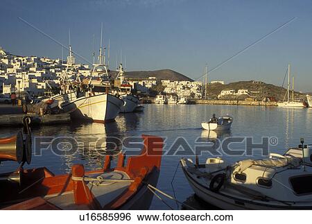 Paros, Greece, Greek Islands, Naoussa, Cyclades, Europe, Fishermen going fishing in fishing boat in Naoussa Harbor Paros Island on the Aegean Sea. View Large Photo Image Stock Photograph - Paros, Greece, Greek Islands, Naoussa, Cyclades, Europe, Fishermen going fishing in fishing boat in Naoussa Harbor Paros Island on the Aegean Sea.. Fotosearch