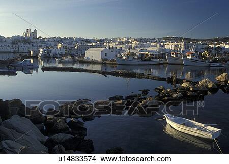 Paros, Greek Islands, Naoussa, Cyclades, Greece, Europe, Fishing boats docked in Naoussa Harbor on Paros Island on the Aegean Sea. View Large Photo Image Picture - Paros, Greek Islands, Naoussa, Cyclades, Greece, Europe, Fishing boats docked in Naoussa Harbor on Paros Island on the Aegean Sea.. Fotosearch