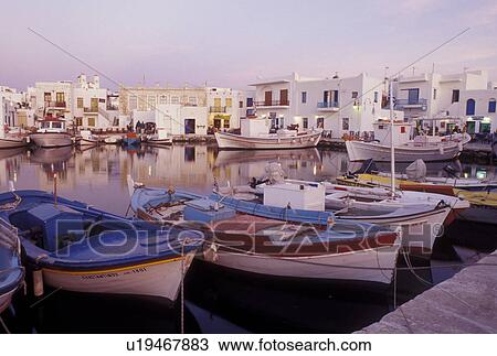 Paros, Greek Islands, Naoussa, Cyclades, Greece, Europe, Fishing boats docked in Naoussa Harbor on Paros Island on the Aegean Sea. View Large Photo Image Stock Image - Paros, Greek Islands, Naoussa, Cyclades, Greece, Europe, Fishing boats docked in Naoussa Harbor on Paros Island on the Aegean Sea.. Fotosearch