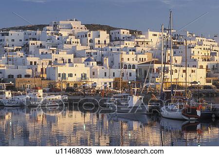 Paros, Greek Islands, Naoussa, Cyclades, Greece, Europe, Fishing boats docked in Naoussa Harbor on Paros Island on the Aegean Sea. View Large Photo Image Stock Photography - Paros, Greek Islands, Naoussa, Cyclades, Greece, Europe, Fishing boats docked in Naoussa Harbor on Paros Island on the Aegean Sea.. Fotosearch