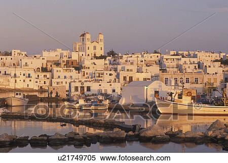 Paros, Greek Islands, Naoussa, Cyclades, Greece, Europe, Fishing boats docked in Naoussa Harbor on Paros Island on the Aegean Sea. View Large Photo Image Stock Photography - Paros, Greek Islands, Naoussa, Cyclades, Greece, Europe, Fishing boats docked in Naoussa Harbor on Paros Island on the Aegean Sea.. Fotosearch