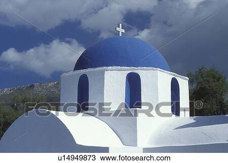 Paros, Greek Islands, Parikia, Cyclades, Greece, Europe, Small whitewashed chapel with blue dome in the town of Parikia on Paros Island on the Aegean Sea. View Large Photo Image Stock Image - Paros, Greek Islands, Parikia, Cyclades, Greece, Europe, Small whitewashed chapel with blue dome in the town of Parikia on Paros Island on the Aegean Sea.. Fotosearch