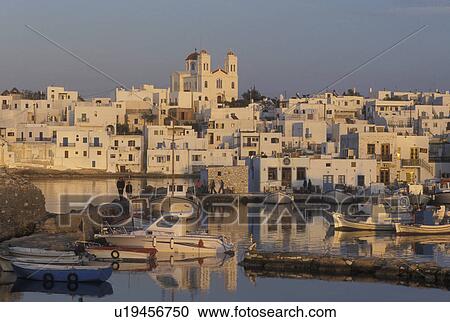 Paros, Naoussa, Greece, Greek Islands, Cyclades, Europe, Fishing boats docked in Naoussa Harbor on Paros Island on the Aegean Sea. View Large Photo Image Stock Image - Paros, Naoussa, Greece, Greek Islands, Cyclades, Europe, Fishing boats docked in Naoussa Harbor on Paros Island on the Aegean Sea.. Fotosearch