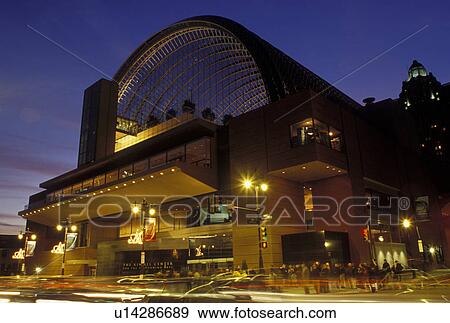 Philadelphia, PA, Pennsylvania, The Kimmel Center for the Performing Arts along Broad Street in downtown Philadelphia in the evening. View Large Photo Image Stock Photo - Philadelphia, PA, Pennsylvania, The Kimmel Center for the Performing Arts along Broad Street in downtown Philadelphia in the evening.. Fotosearch
