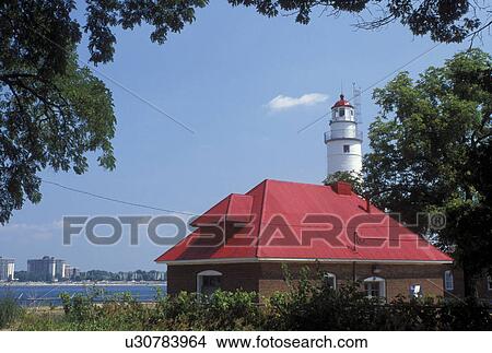 Picture -  Port Huron, MI, Lake Huron, Michigan, Gratiot Lighthouse on Lake Huron at Port Huron.. Fotosearch