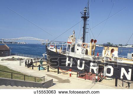 Port Huron, MI, Lake Huron, Michigan, Huron Lightship at Pine Grove Park along the St. Clair River at Port Huron. View Large Photo Image Stock Image - Port Huron, MI, Lake Huron, Michigan, Huron Lightship at Pine Grove Park along the St. Clair River at Port Huron.. Fotosearch