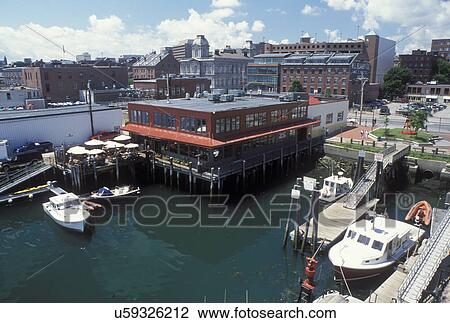 Portland, ME, Maine, Aerial view of the waterfront on Portland Harbor on Casco Bay. View Large Photo Image Stock Image - Portland, ME, Maine, Aerial view of the waterfront on Portland Harbor on Casco Bay.. Fotosearch