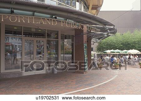 Stock Image -  Portland, ME, Maine, Portland Public Market in downtown Portland.. Fotosearch