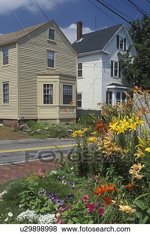 Portsmouth, NH, New Hampshire, Houses in the historic district of Portsmouth. View Large Photo Image Stock Photo - Portsmouth, NH, New Hampshire, Houses in the historic district of Portsmouth. . Fotosearch
