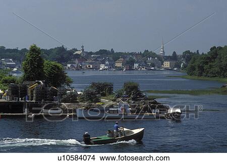 Portsmouth, NH, New Hampshire, Lobster boat docked along the Piscataqua River in Portsmouth. View Large Photo Image Picture - Portsmouth, NH, New Hampshire, Lobster boat docked along the Piscataqua River in Portsmouth.. Fotosearch