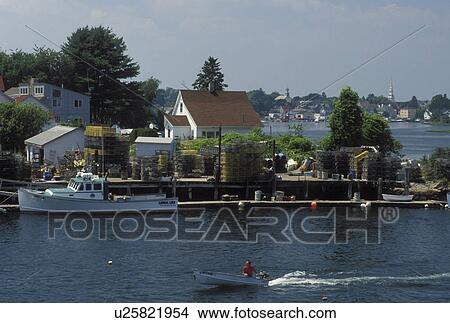 Portsmouth, NH, New Hampshire, Lobster boat docked along the Piscataqua River in Portsmouth. View Large Photo Image Picture - Portsmouth, NH, New Hampshire, Lobster boat docked along the Piscataqua River in Portsmouth.. Fotosearch
