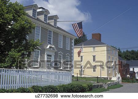 Stock Photo -  Portsmouth, NH, New Hampshire, Portsmouth Harbor Trail, Wentworth-Gardner House a Georgian-style building in Portsmouth. . Fotosearch