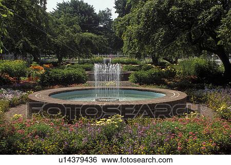 Portsmouth, NH, New Hampshire, Fountain at Public Gardens in Portsmouth. View Large Photo Image Stock Photograph - Portsmouth, NH, New Hampshire, Fountain at Public Gardens in Portsmouth. . Fotosearch