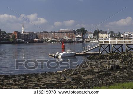 Portsmouth, NH, New Hampshire, View of boats docked along the Piscataqua River in Portsmouth. View Large Photo Image Stock Photo - Portsmouth, NH, New Hampshire, View of boats docked along the Piscataqua River in Portsmouth.. Fotosearch