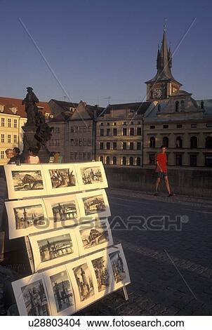 Prague, Charles Bridge, Czech Republic, Praha, Central Bohemia, Artwork displayed on Charles Bridge. View Large Photo Image Picture - Prague, Charles Bridge, Czech Republic, Praha, Central Bohemia, Artwork displayed on Charles Bridge.. Fotosearch