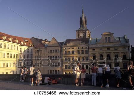 Prague, Charles Bridge, Czech Republic, Praha, Central Bohemia, People on the Charles Bridge. View Large Photo Image Stock Photo - Prague, Charles Bridge, Czech Republic, Praha, Central Bohemia, People on the Charles Bridge.. Fotosearch