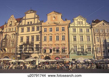 Prague, Czech Republic, Praha, Central Bohemia, Outdoor cafTs in Old Town Square in the city of Prague. View Large Photo Image Picture - Prague, Czech Republic, Praha, Central Bohemia, Outdoor cafTs in Old Town Square in the city of Prague.. Fotosearch