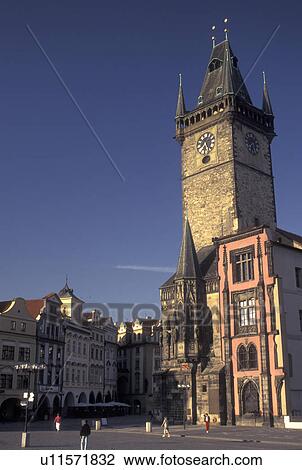 Prague, Czech Republic, Praha, Central Bohemia, Old Town Hall in Old Town Square in the city of Prague. View Large Photo Image Stock Image - Prague, Czech Republic, Praha, Central Bohemia, Old Town Hall in Old Town Square in the city of Prague.. Fotosearch