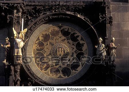 Prague, Czech Republic, Praha, Central Bohemia, Astronomical Clock on Old Town Hall in Old Town Square in the city of Prague. View Large Photo Image Stock Image - Prague, Czech Republic, Praha, Central Bohemia, Astronomical Clock on Old Town Hall in Old Town Square in the city of Prague.. Fotosearch