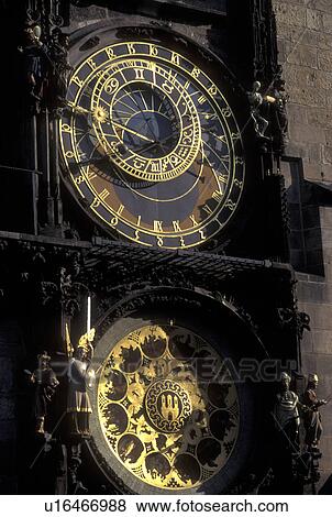 Prague, Czech Republic, Praha, Central Bohemia, Astronomical Clock on Old Town Hall in Old Town Square in the city of Prague. View Large Photo Image Stock Photo - Prague, Czech Republic, Praha, Central Bohemia, Astronomical Clock on Old Town Hall in Old Town Square in the city of Prague.. Fotosearch