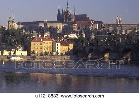 Prague, Vltava River, Czech Republic, Praha, Central Bohemia, Prague Castle along the Vltava River. View Large Photo Image Stock Image - Prague, Vltava River, Czech Republic, Praha, Central Bohemia, Prague Castle along the Vltava River.. Fotosearch