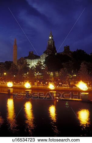 Providence, RI, Rhode Island, Waterfire Providence along Providence River in downtown Providence at night. View Large Photo Image Stock Image - Providence, RI, Rhode Island, Waterfire Providence along Providence River in downtown Providence at night.. Fotosearch