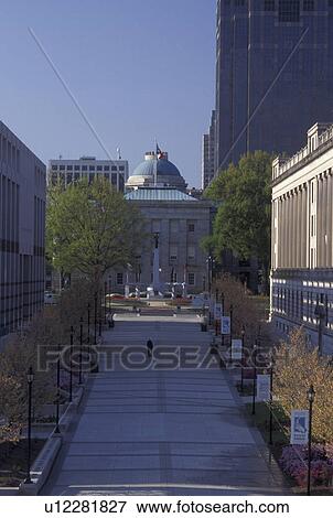 Stock Photo -  Raleigh, NC, State Capitol, State House, North Carolina, Bicentennial Plaza at the North Carolina State Capitol in Raleigh.. Fotosearch