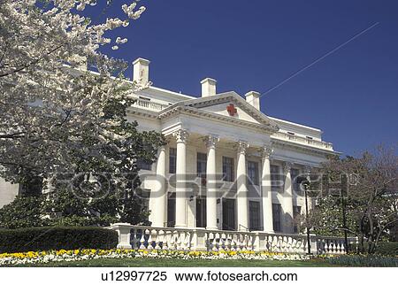 Stock Photography -  Red Cross, Washington, DC, District of Columbia, American Red Cross Building in the spring.. Fotosearch