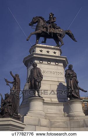Richmond, VA, Virginia, Washington Monument the Crawford equestrian statue surrounded by figures of Thomas Jefferson, Patrick Henry, John Marshall, Andrew Lewis, and General Thomas Nelson Jr. on Capitol Square in Richmond. View Large Photo Image Stock Photograph - Richmond, VA, Virginia, Washington Monument the Crawford equestrian statue surrounded by figures of Thomas Jefferson, Patrick Henry, John Marshall, Andrew Lewis, and General Thomas Nelson Jr. on Capitol Square in Richmond.. Fotosearch