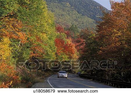 road, NH, New Hampshire, White Mountain National Forest, Merrimack River Valley, Scenic Kancamagus Highway surrounded by colorful fall foliage in the autumn in the White Mountain Nat'l Forest. View Large Photo Image Stock Photo - road, NH, New Hampshire, White Mountain National Forest, Merrimack River Valley, Scenic Kancamagus Highway surrounded by colorful fall foliage in the autumn in the White Mountain Nat'l Forest.. Fotosearch